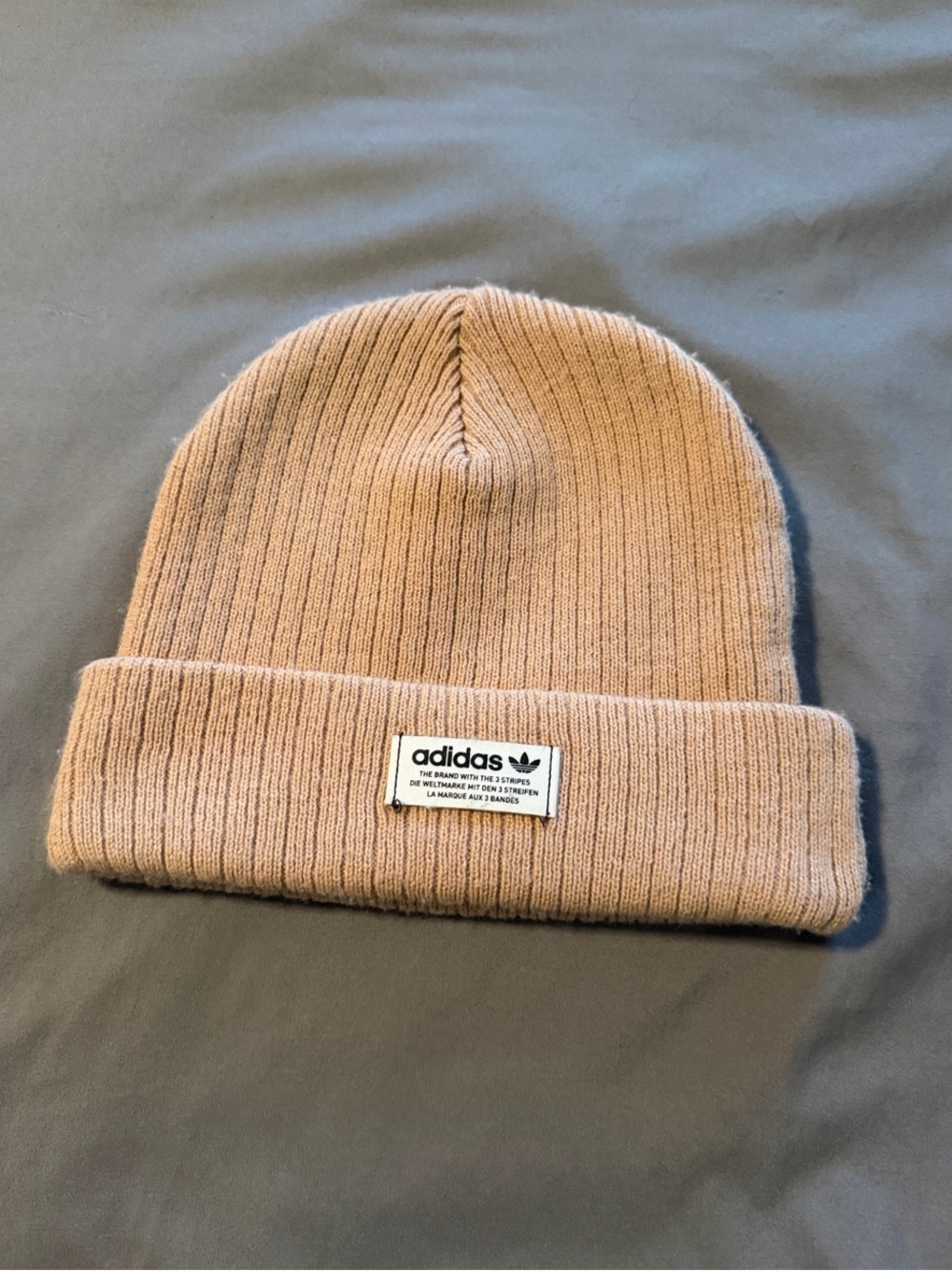 adidas Ribbed Knit Beanie - Beige/Tan
